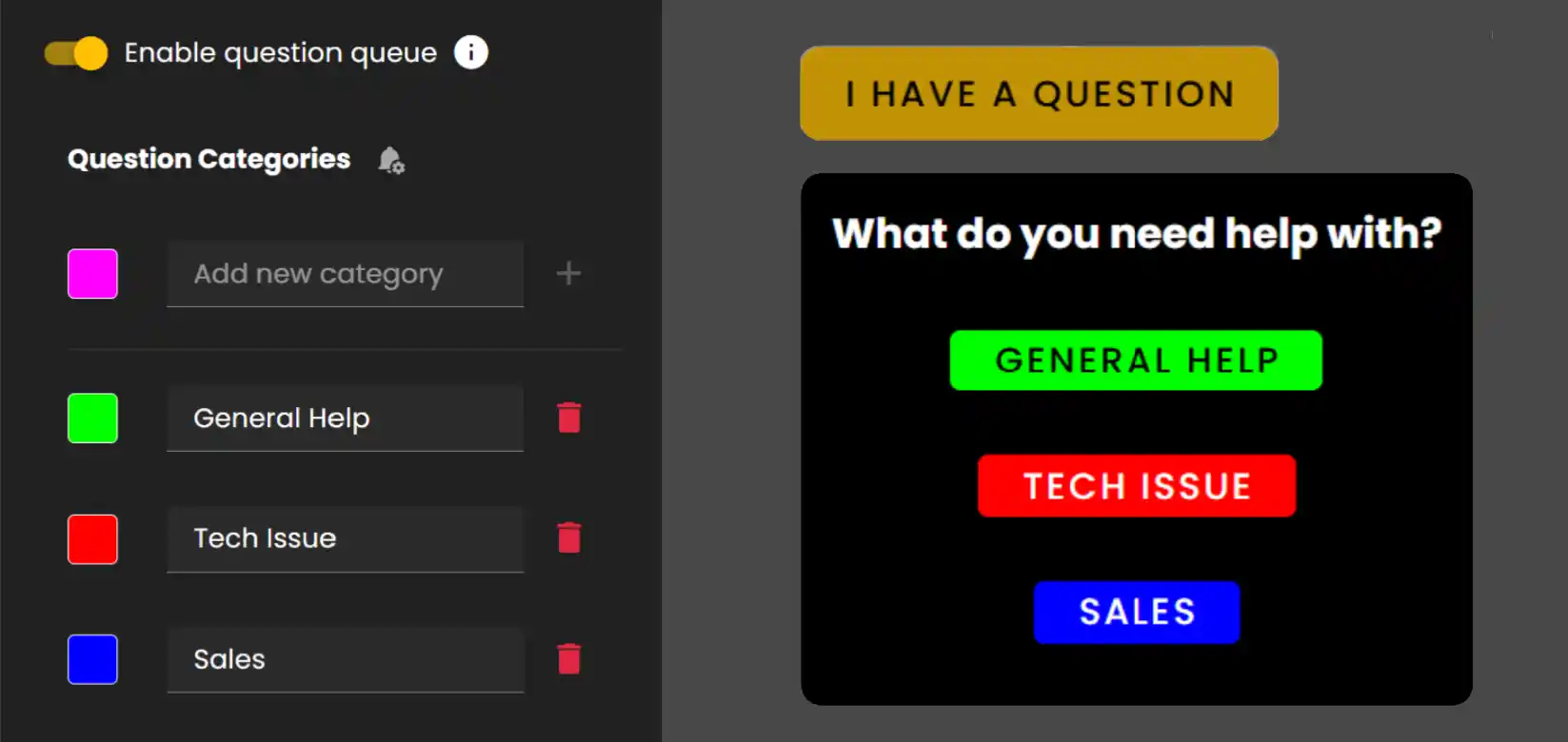 Enable Question Queue