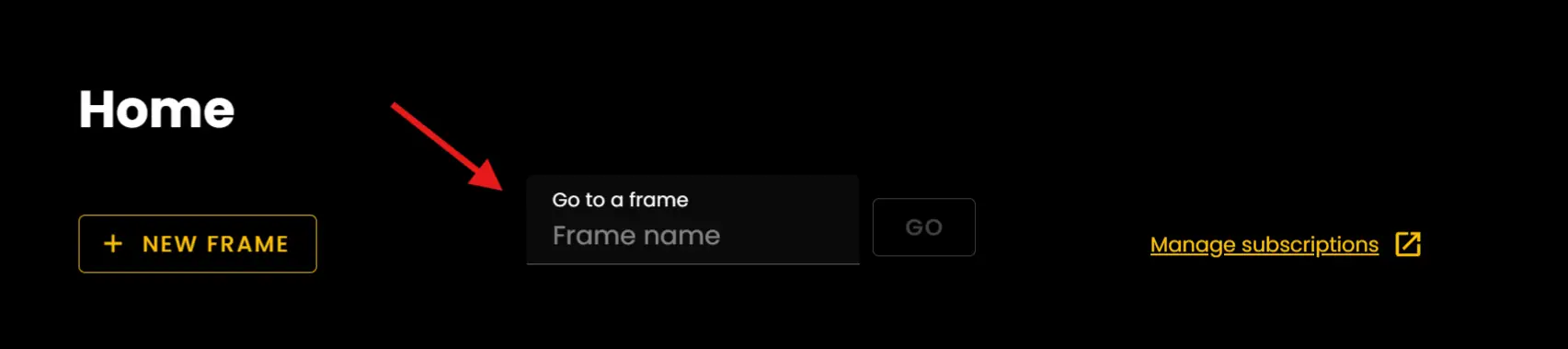 Open Frame from the app