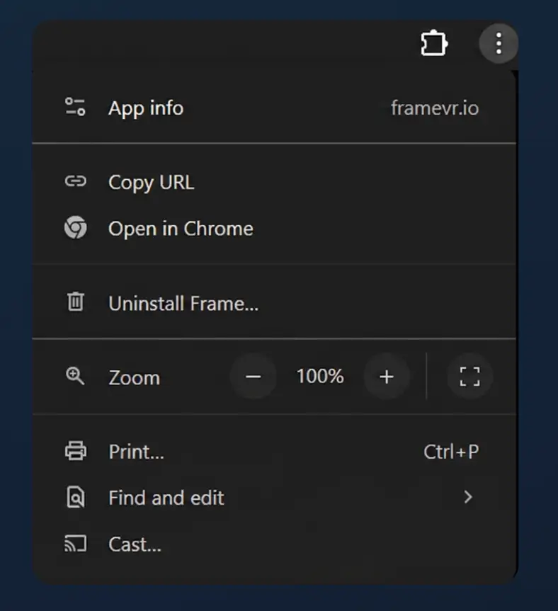 App menu (three dots)