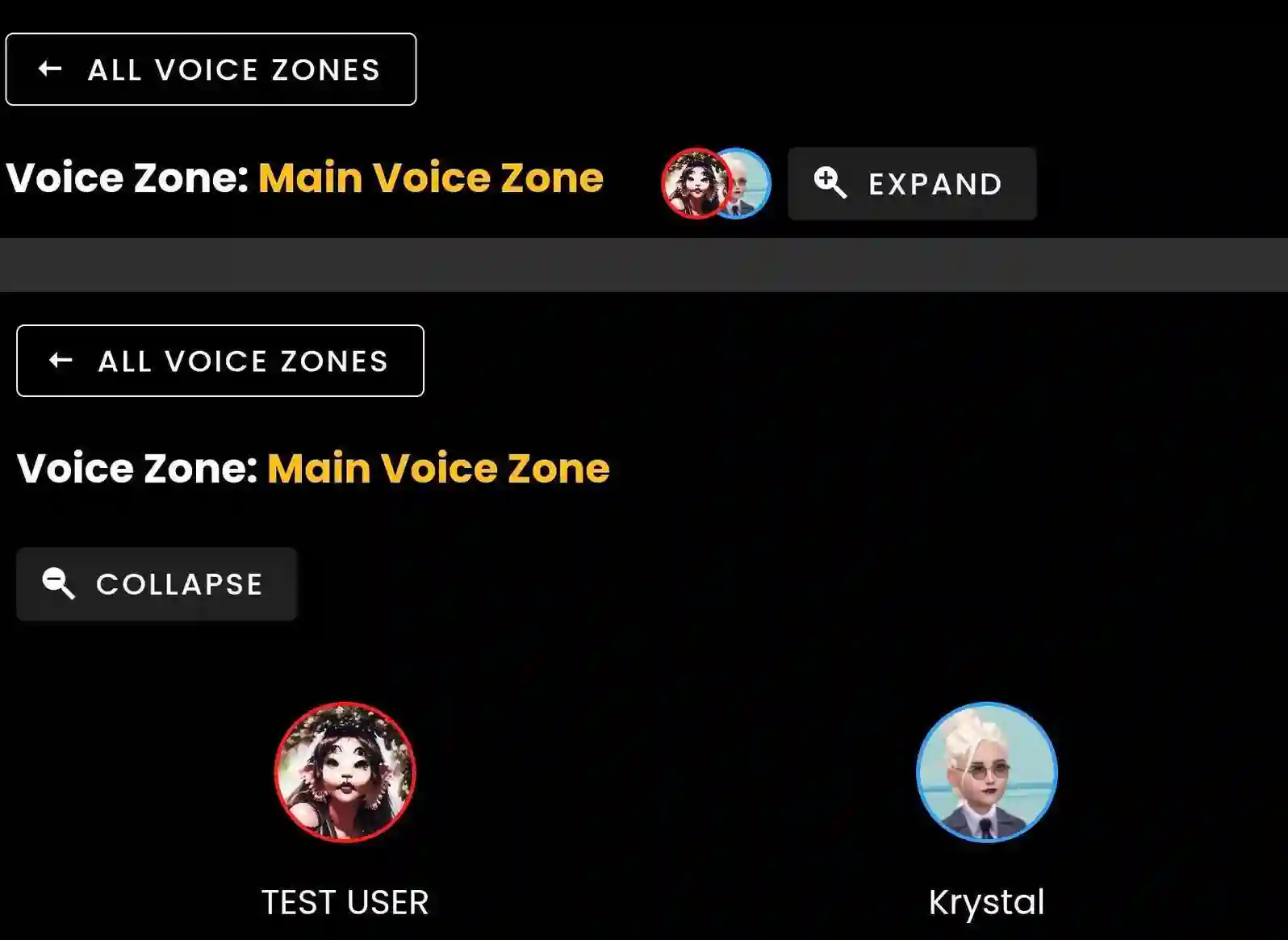 Voice Zones & Users