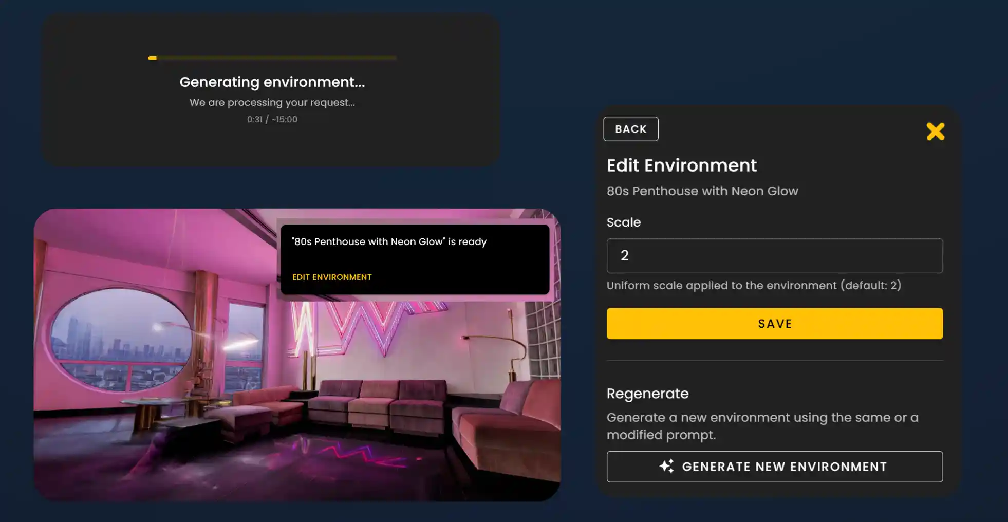 Generator, progress, and result